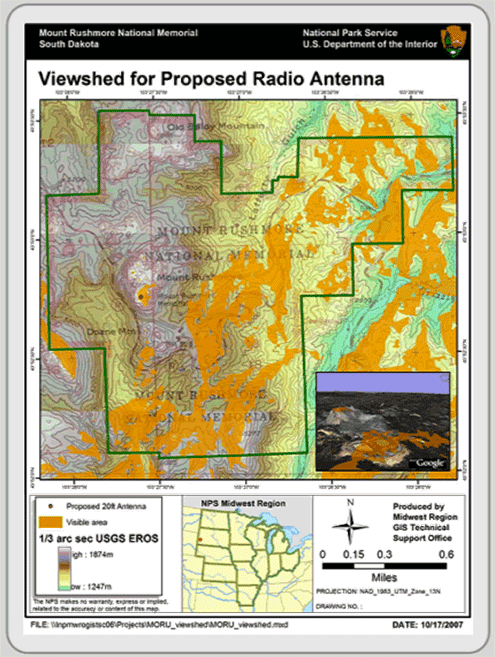 Figure 5.20:  Viewshed Analysis.  Map courtesy of the National Park Service, Department of Interior, 2007.