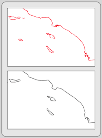 Figure 3.14:  Coordinate thinning.  Notice the differences in detail.